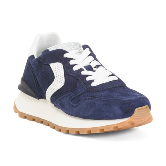 VOILE BLANCHE Suede Paris Race Sneakers - Picture 1 of 3